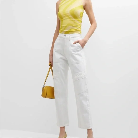 AGOLDE Cooper Relaxed Straight Cargo Jeans‎ White NWOT - Picture 2 of 11